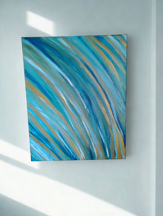 Currents of Becoming - Abstract Acrylic & Gouache Painting 16x20