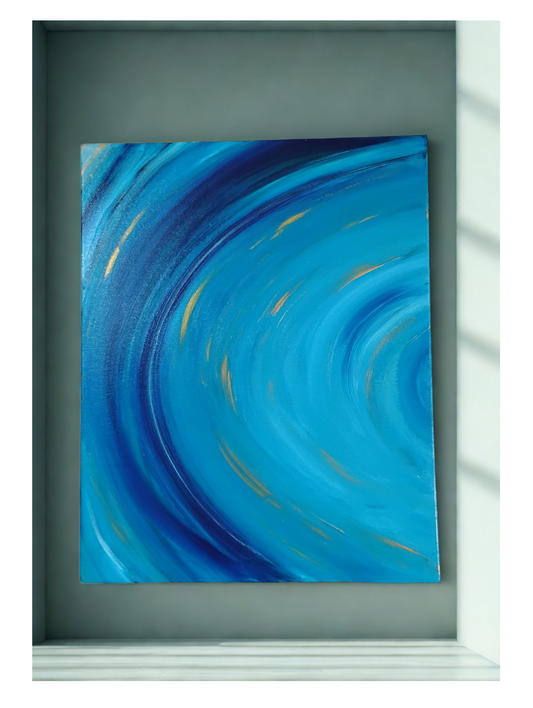 Scheduled Flow – Abstract Acrylic Gouache on Canvas 16x20