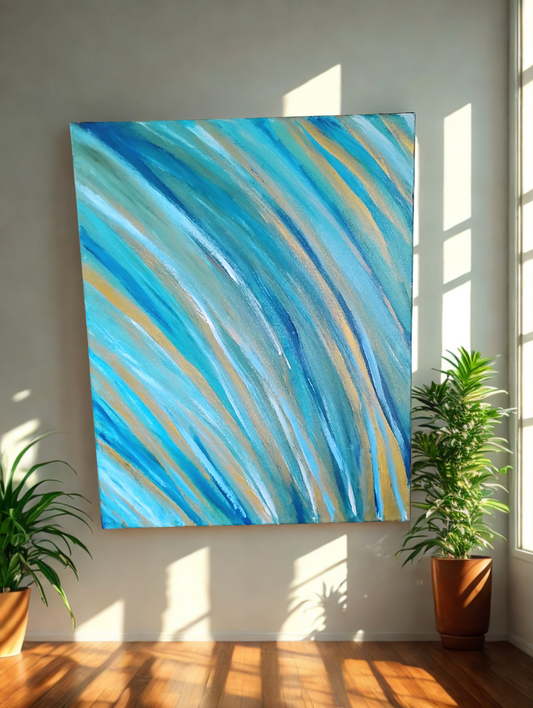 Currents of Becoming - Abstract Acrylic & Gouache Painting 16x20