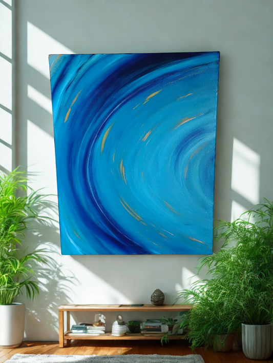 Scheduled Flow – Abstract Acrylic Gouache on Canvas 16x20