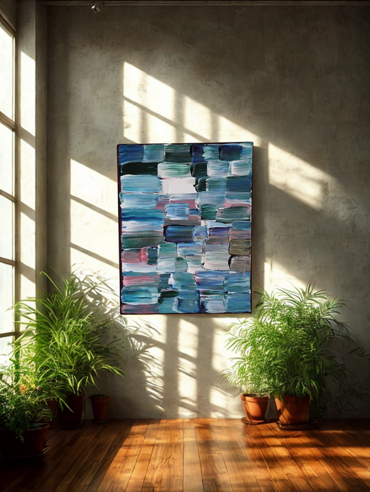 Breathing in Blue – Original Thick Textured Acrylic on Canvas (11x14")